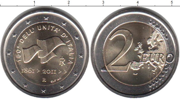 Миллион монет номиналом в два евро - фотография