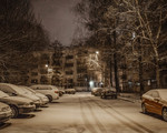 Снежная ночь в purvciems